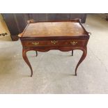 An important continental side table with profusely inlaid top depicting stylised musical instruments