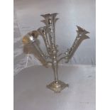 SILVERPLATED CENTRE PIECE WITH 4 FLUTED VASES EST[£20-£40]