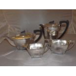 SILVERPLATED TEA SERVICE BY HB & H 4 PIECE EST[£25-£40]