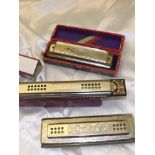 THREE VINTAGE HOHNER HARMONICAS EST [£25- £45]