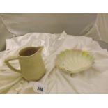 CLARICE CLIFF WATER JUG, A/F & A TAYLOR & TUNNCLIFFE SCALLOPED STYLE OYSTER DISH EST [£20- £40]