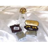 VINTAGE CHROME LIGHTERS GOLD PLATED CUFF LINKS PERPUME BOTTLE EST [£12- £25]