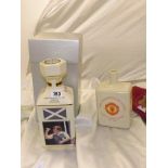 COMMEMORATIVE DART PLAYER WHISKY DECANTER & MANCHESTER UNITED DECANTER EST [£10- £20]