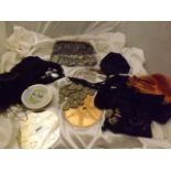 MIXED LOT OF BAGS WITH TARROT CARDS,PLATES & STONES EST[£10-£20]