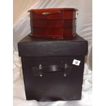 FAUX LEATHER STORAGE BOX AND MODERN JEWELLERY BOX EST[£10-£20]