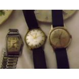 GENTS WRIST WATCHES CHROME DECO STYLE RONE, SWISS MADE MONTINE SWISS MADE & 1 OTHER BRITTISH MADE