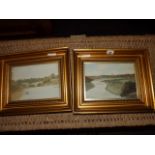 A PAIR OF WATER COLOURS RIVER SCENES BY J . DUNCAN 10" X 7" EST [ £20- £40]