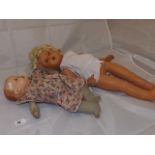 TWO VINTAGE DOLLS EST [£15- £30]