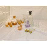 SELECTION OF PERFUME BOTTLES & OTHER GLASS CONDIMENTS EST [£10- £20]