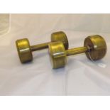 PAIR OF BRONZE DUMBELLS 4" DIA BESPOKE EST [£ 25-£50]