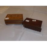 TWO NOVELTY WOODEN CIGARETTE BOXES EST [£10- £20]