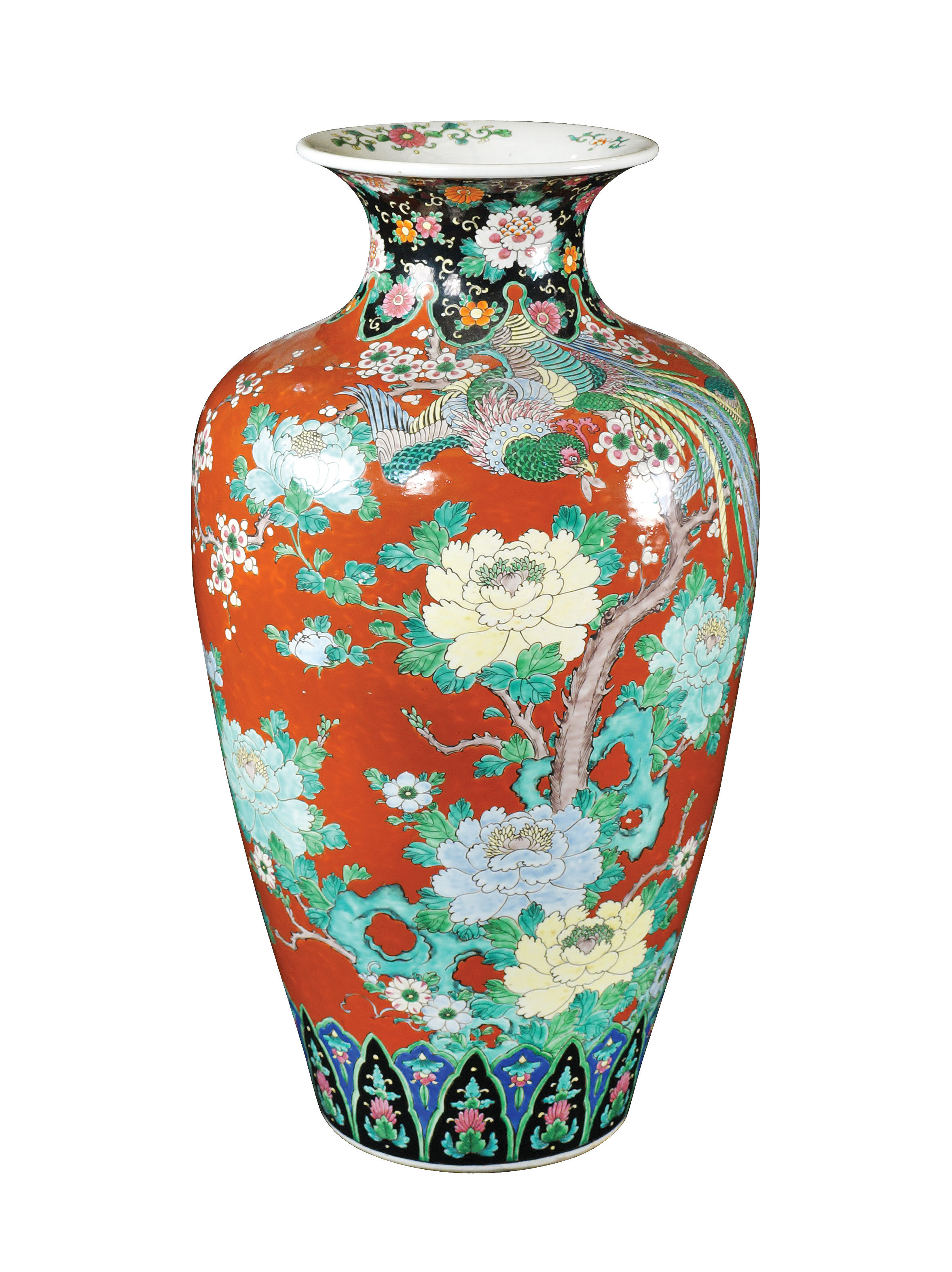 A polychromatic porcelain vase China, antique manufacture h. 70 cm.