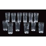 A Baccarat Tumblers set (12) h. 14 cm.