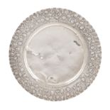 A silver plate late 19th century d. 41,5 cm.