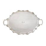 A silverplate tray Great Britain, 20th century 79x49 cm.