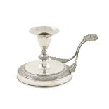 A silver candlestick Rome, half of 18th century peso 100 gr.