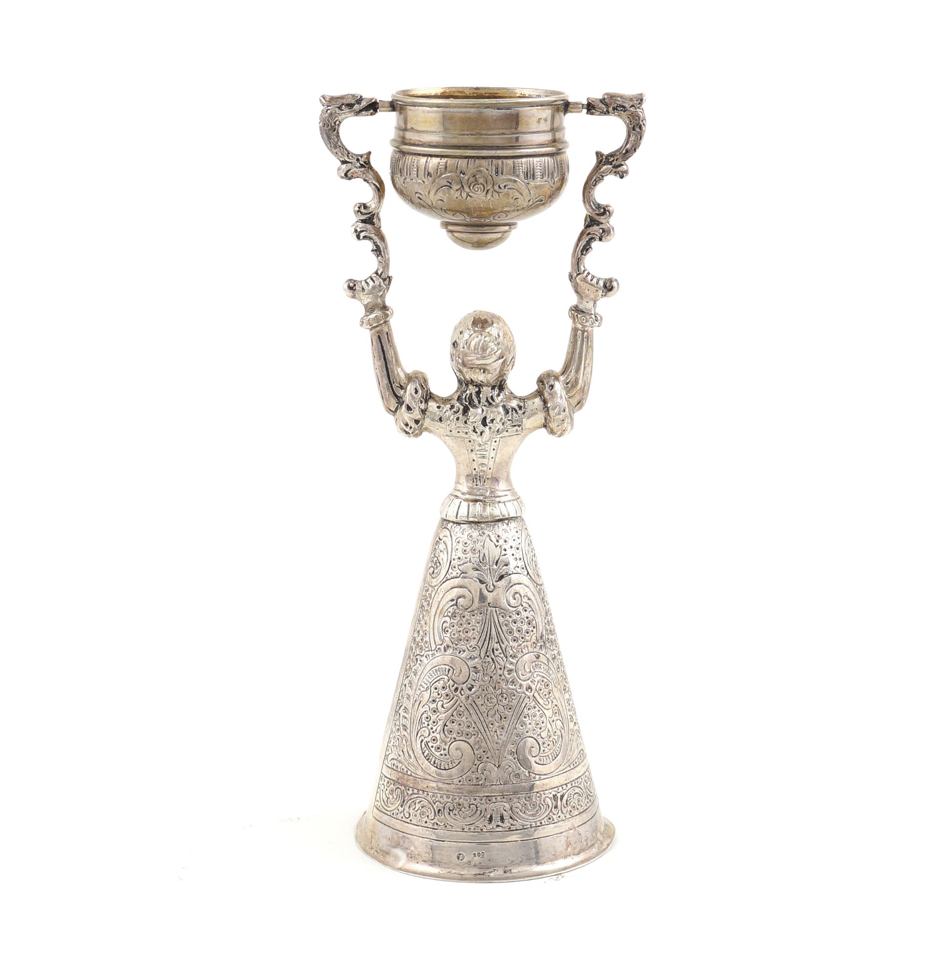An 800 silver cup Germany, 19th-20th century h. 19,5 cm. - Bild 2 aus 3