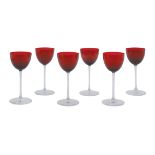 Six Baccarat Ruby model glasses France, 20th century h. 19 cm.