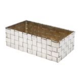 An 800 silver rectangular basket Florence, 20th century peso 520 gr.