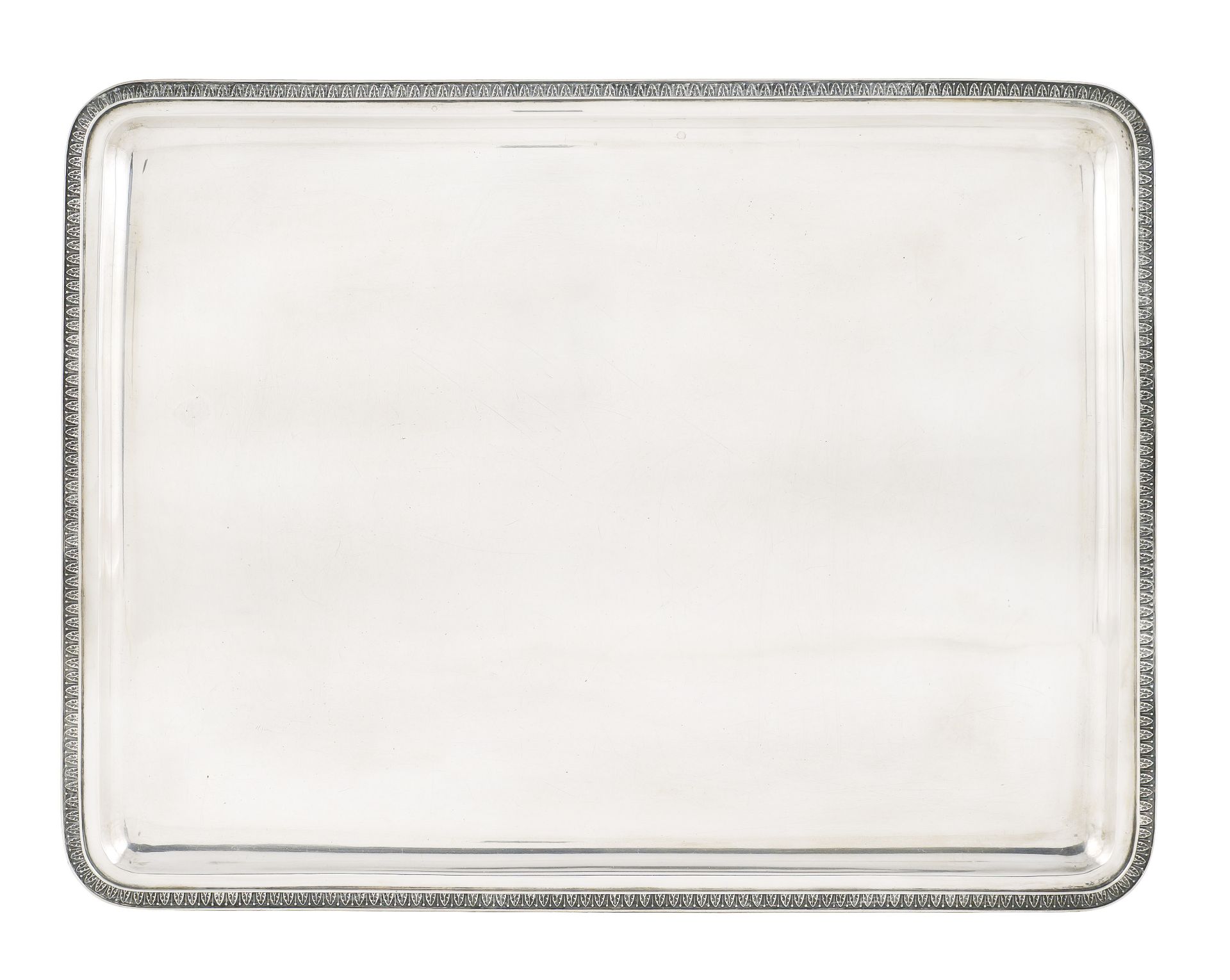 An 800 silver rectangular tray Milan, 20th century peso 1050 gr.