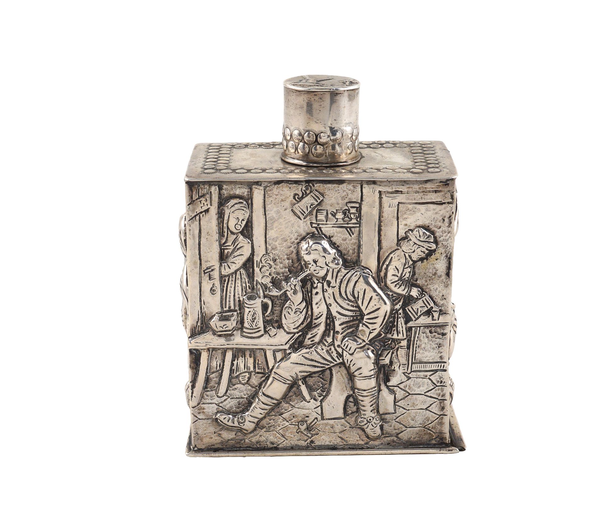 An silver tea box Germany, 19th century peso 230 gr. - Bild 2 aus 4