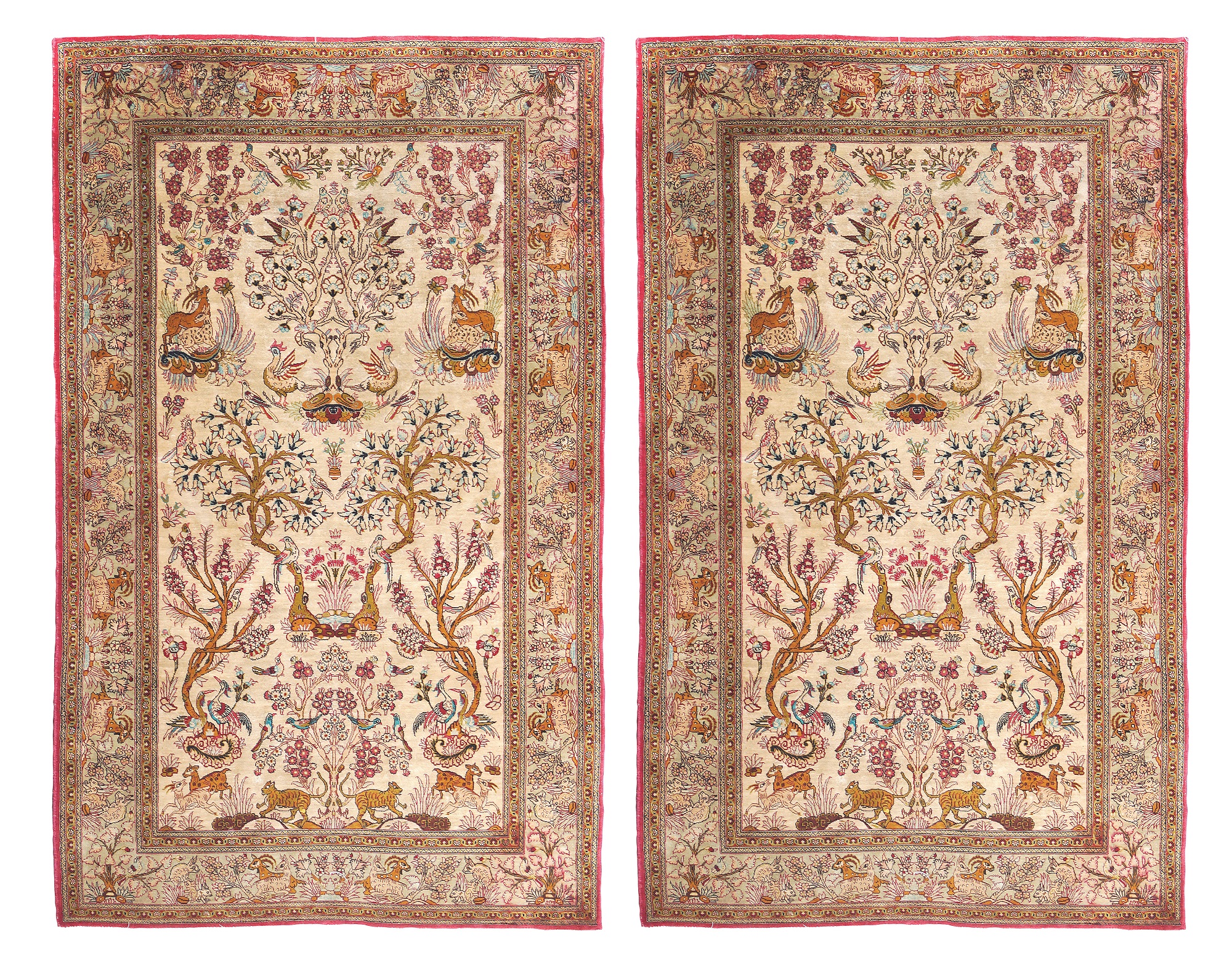 A pair of Qum carpets Persia, 20th century 155x100 cm. cad.