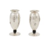 A pair of 800 silver flower stands Italy, 20th cenury h. 19 cm.