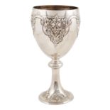 A big silver cup London, Queen Victoria 1880 35x17 cm.