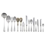 An 800 silver cutlery service (81) Alessandria, 20th century peso 4510 gr.