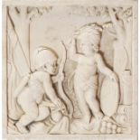 A white marble low-relief Italy, 19th century 80x80x9 cm.