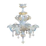 A six lights chandelier Murano, 20th century 77x61 cm.