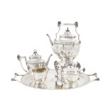 A silver coffee and tea set Germany, late 19th-early 20th century misura massima 23,5x27 cm.