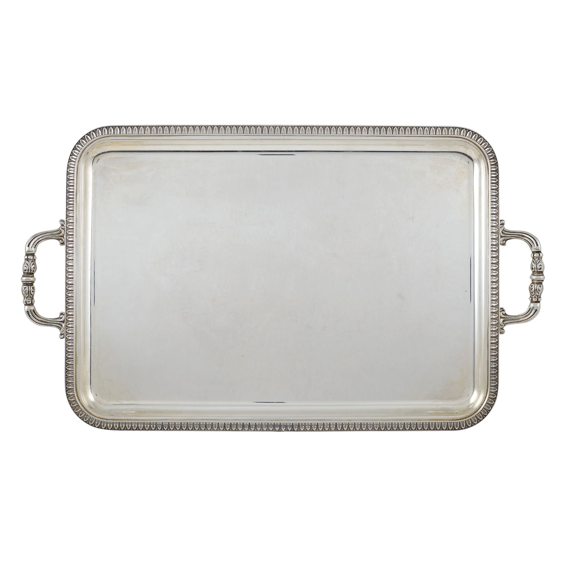 A rectangular silver tray Alessandria, 20th century peso 2410 gr.