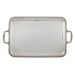 A rectangular silver tray Alessandria, 20th century peso 2410 gr.