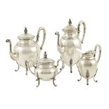 A silver tea and coffee set Italy, 20th century peso 2096 gr.