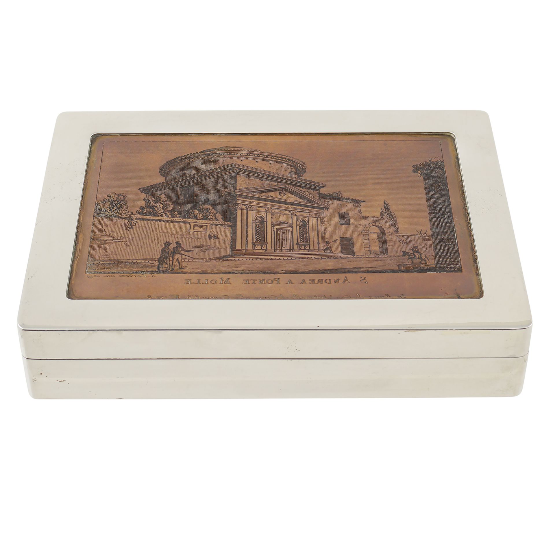 Bulgari, a silver and wood box Rome, 20th century 3x14,5x11 cm.