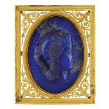 A gilt bronze and lapislazulo plaque Rome, early 19th century 12x9,7 cm.