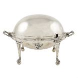 English Silver Plate Entree Serving Dish Revolving Dome Great Britain,