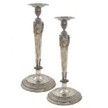 A pair of silver candelabra Rome, first half of 19th century peso 740 gr.