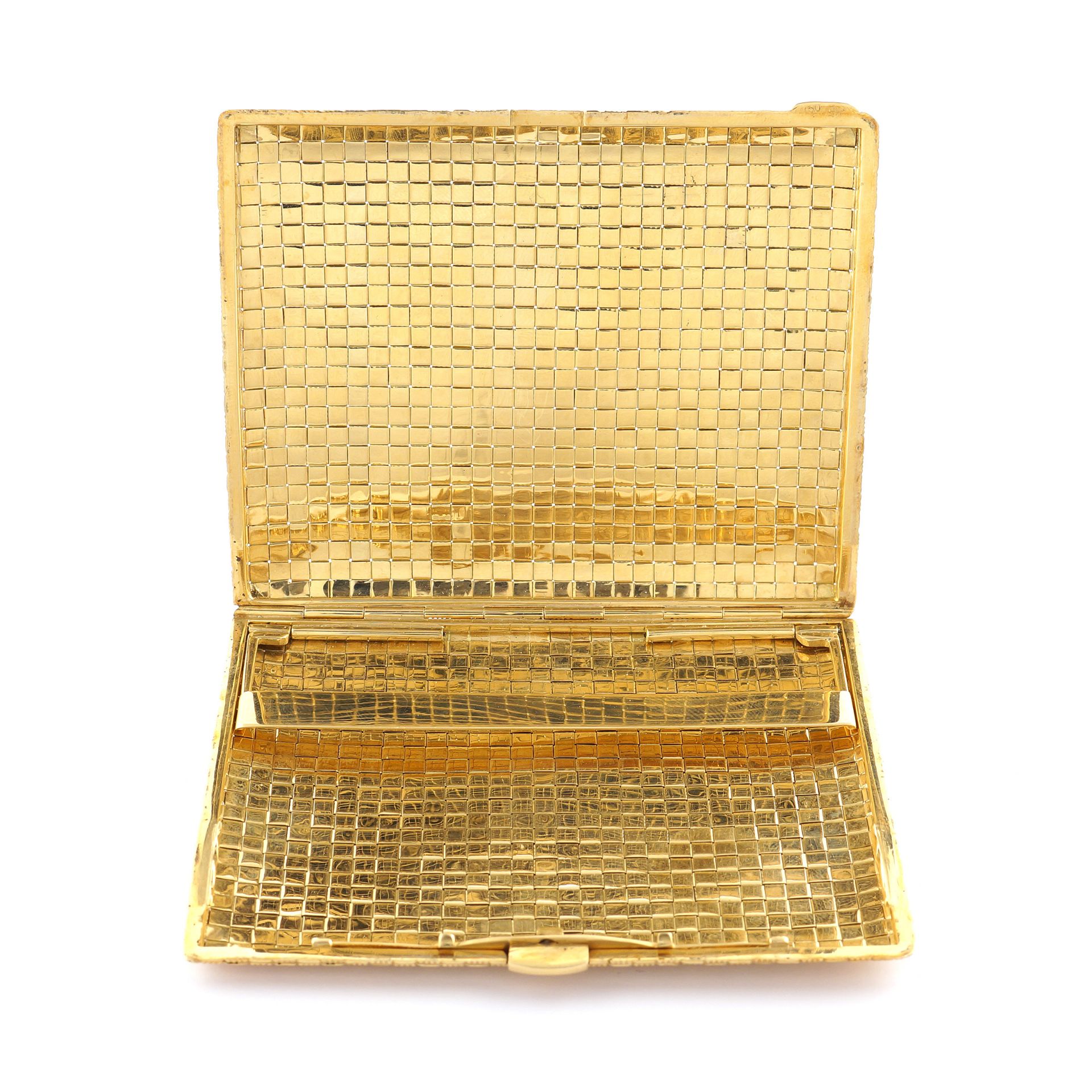 An 18kt gold cigarette case 1950/60s peso 126 gr. - Bild 2 aus 2