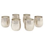 A silver glass lot (6) Italy, 20th century peso 745 gr.