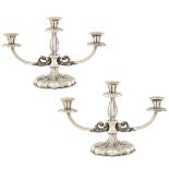 A pair of silver candelabra Italy, 1930/40s peso 900 gr.