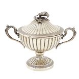 A silver sugar bowl with two handles Italy, early 20th century peso 430 gr.