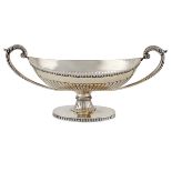 A silver stand with two handles Italy, 20th century peso 320 gr.