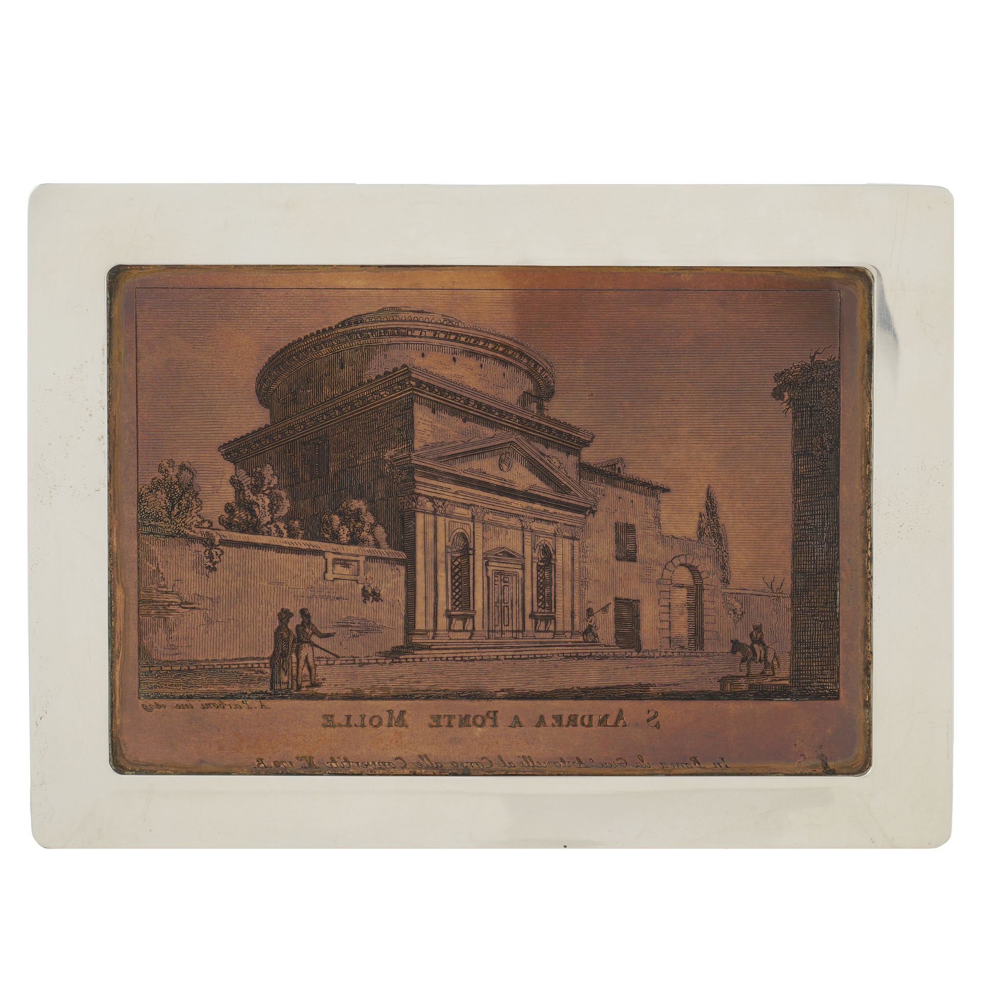 Bulgari, a silver and wood box Rome, 20th century 3x14,5x11 cm. - Bild 2 aus 3