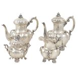 A silver coffee and tea set Italy, 20th century peso 3170 gr.