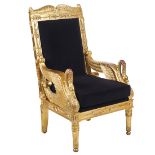 An Empire style armchair 20th century 122x69x71 cm.