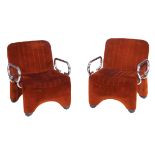 A pair of armchairs 20th century 72x61x60 cm.