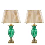 Leone Aleotti, a pair of table lamps Italy, 20 th century h. 58 cm.