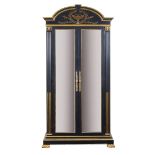 An Empire style electrified showcase 20th century 230x104x48 cm.